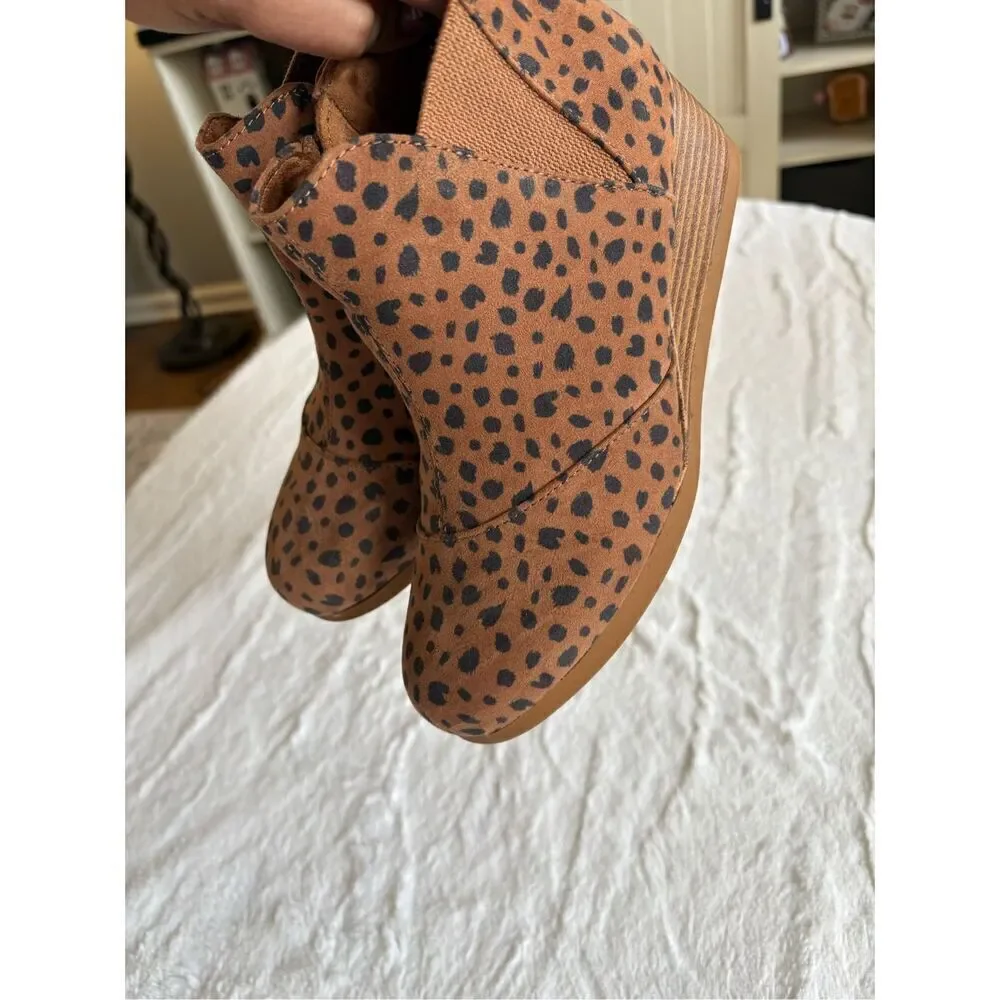 TOMS Kelsey Girls Toddler Youth Boot 3 M US Little Kid Cheetah